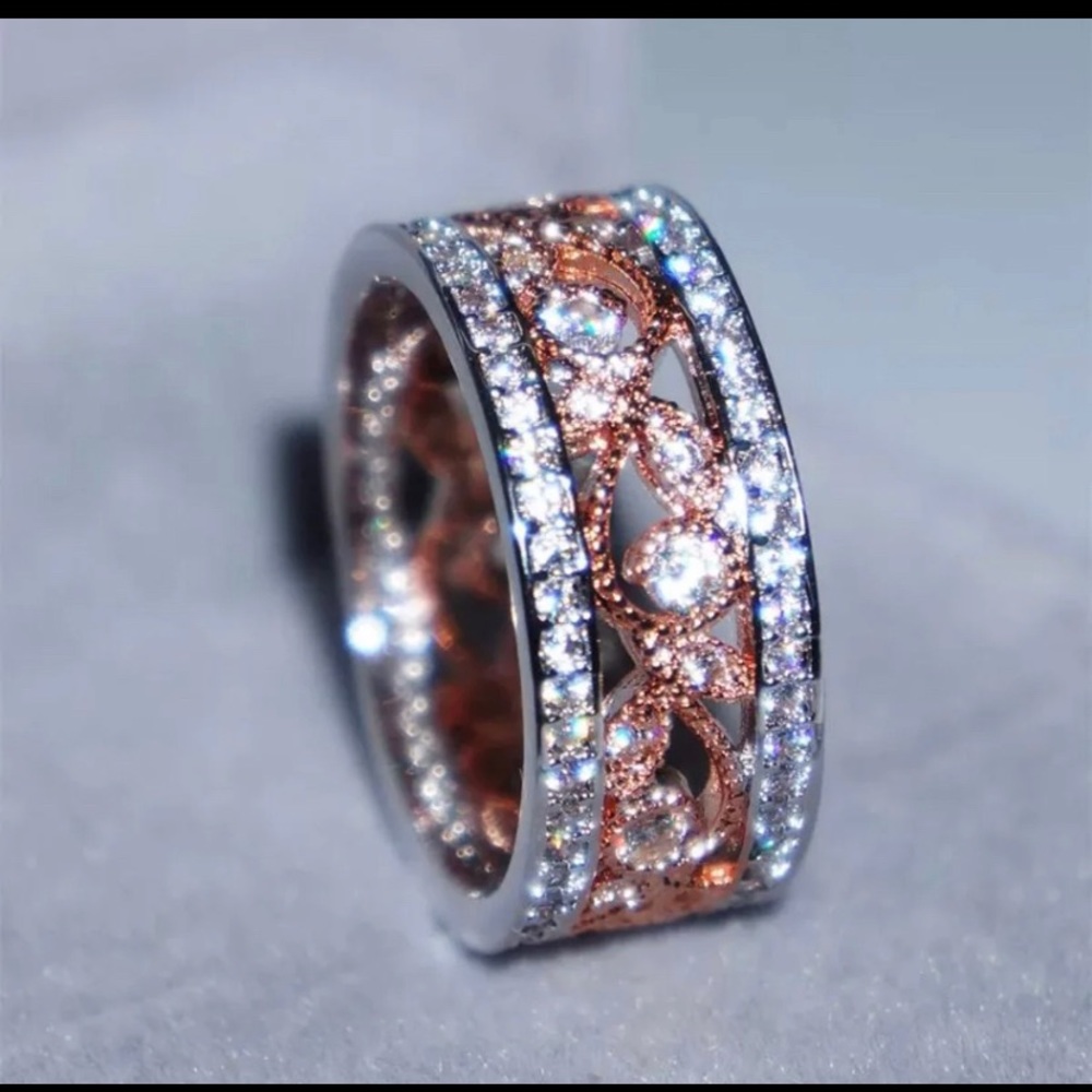 New Sterling silver and rose gold ring